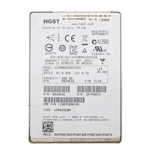 HITACHI HUSMM8020ASS201 SSD 200GB SAS 2,5 " Disc Condition Solid Server Nas Fat - Picture 1 of 3