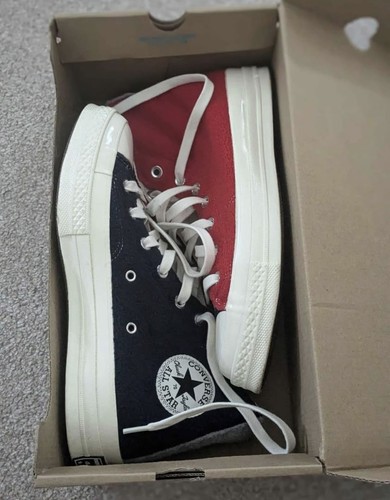 Converse All Star scarpe da ginnastica alte donna taglia UK 6 rosso blu nero