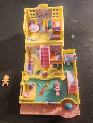 Vintage Bluebird 1994 Polly Pocket Pollyville Nursery School House - Image 1 of 4