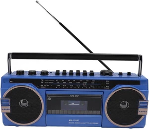 Class Retro Cassette Radio 16W Bluetooth USB SD Getto Blaster Player Blue P2 - Picture 1 of 9
