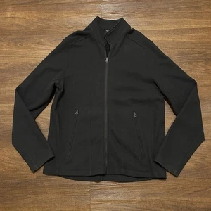Ibex Jacket Full Zip Sweater Mens Sz L Large Black Merino Wool EUC - Picture 1 of 12