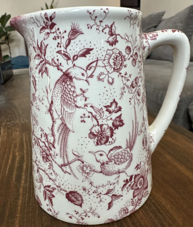 Jarra de cerámica pintada a mano Hillchurch de colección Chinoiserie Staffordshire Reino Unido Foto 1 de 4