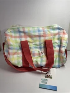 Unbranded Plaid Canvas Colorful Duffle Bag  - Picture 1 of 1