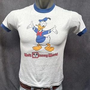 VTG Daffy Duck Walt Disney World T Shirt Ringer Sz Medium Men’s AS IS - Picture 1 of 6