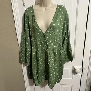Summersalt The Easy Breezy Eco Voile Mini Dress Cover-Up Green XL B2 - Picture 1 of 7