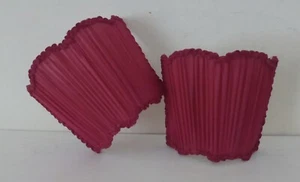Pair Red Silk Clip On Shield Wall Light Shades - 1947 Lowther Castle Sale - Picture 1 of 18