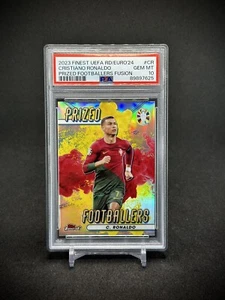 Cristiano Ronaldo 2023 Topps Finest Yellow & Red Fusion Refractor PR /65 PSA 10 - Picture 1 of 2