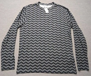 NWT Armani Collezioni Men's Chevron Zig Zag Long Sleeve Shirt Size Large - Picture 1 of 13