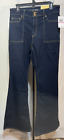 Jeans femme Michael Kors 14 Selma Flare jambe haute hauteur bleu foncé neuf avec étiquettes