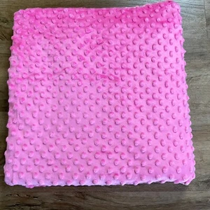 Minky Fabric Baby Blanket Sew Quilt Hot Pink Super Soft Dimple Polka Dot 60”x61” - Picture 1 of 5