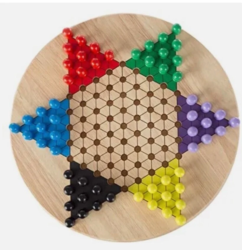 Chinese Checkers Game Set with 11 inch Wooden Board and Traditional Pegs, Gam... - Image 1 of 4