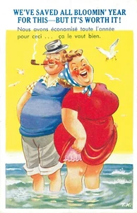 Comic We've Saved all Bloomin Year For This! Vintage Postcard B60 - Picture 1 of 2