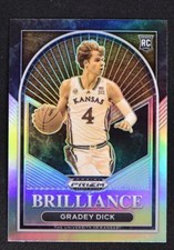 2023-24 Prizm Draft Picks Brilliance Silver #7 Gradey Dick - Kansas Jayhawks