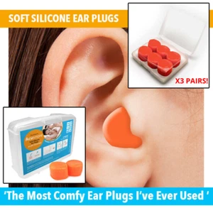 SLEEPING EAR PLUGS Acusnore Noise Cancelling Sleep Study Travel Earplugs 3 Pairs - Picture 1 of 7