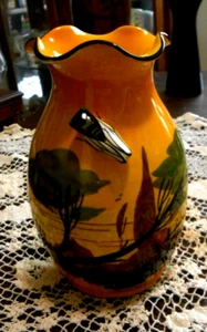 Signierte, antike, französische, Vallauris Zikadenvase. - Bild 1 von 4