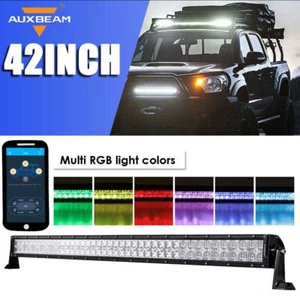 Barra de luz LED AUXBEAM 42 pulgadas 300W RGB combo aplicación bluetooth conducción todoterreno camión - Imagen 1 de 12
