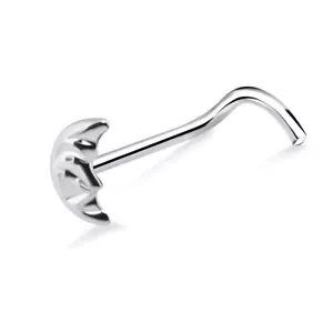 925 Sterling Silver Nose Stud Flower Leaf Skull Heart Cross Anchor Moon Infinity - Picture 1 of 62