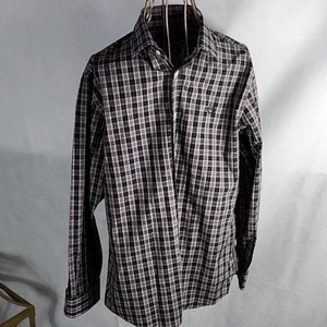 Camicia uomo manica lunga con bottoni Ralph Lauren Green Label rossa e verde a quadri  - Foto 1 di 10
