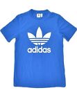 ADIDAS Womens Graphic T-Shirt Top UK 12 Medium Blue Cotton FQ04