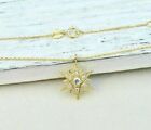 1Ct Round Cut Real Moissanite Star Pendant 14K Yellow Gold Finish Silver
