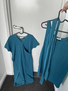 Angel Maternity Birthing Nursing Maternity Gown In Teal Green - Picture 1 of 8