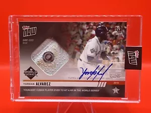 Yordan Alvarez 2019 Topps Now On-Card Auto Game-Used Base /99 World Series 1060A - Picture 1 of 5