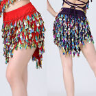 Damen Pailletten Tanzbekleidung mit Quasten Rock Bauchtanz Latin Kostüm Ballsaal