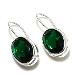 Chrome Diopside Gemstone 925 Sterling Silver Jewelry Stud Earring Sz 0.75'' - Picture 1 of 1