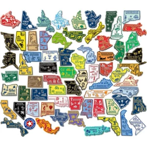 North America Magnet Set by Classic Magnets, 67-Piece Rubber Magnet Set - Picture 1 of 5
