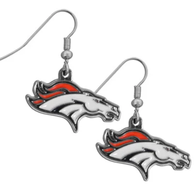 Pendientes colgantes de fútbol americano de la NFL Denver Broncos (cromo) Foto 1 de 3
