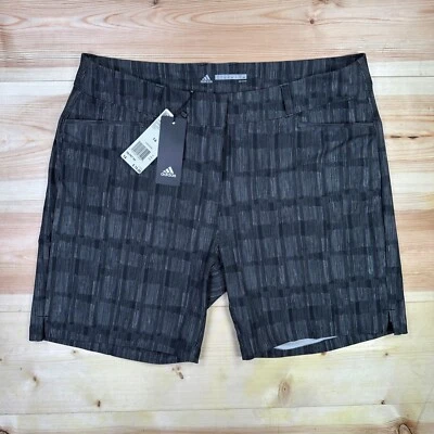 Adidas Golf Shorts Women 14 Black Stripe 7"  Stretch Activewear Casual NWT - Image 1 of 4