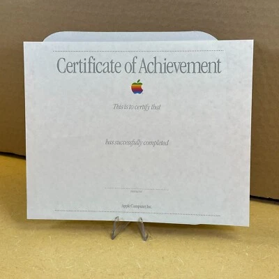 SELLER EXCLUSIVE: Apple Internal BLANK "Certificate of Achievement" for Employee - Image 1 of 4