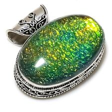 Green Triplet Opal Gemstone 925 Sterling Silver Jewelry Pendant 1.38"