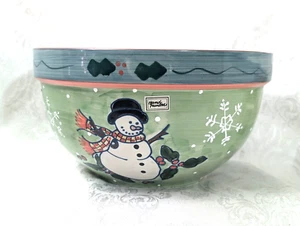 Ceramic Large Table Bowl Snowman WCL 9 Inches Vintage - Picture 1 of 7