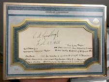 Topps Transcendent Charles Lindbergh Signed Auto 1/1 Oversized Cut Signature