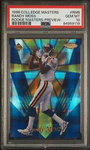 1998 COLLECTOR'S EDGE MASTERS ROOKIE MASTERS RM5 RANDY MOSS PREVIEW NFL PSA 10