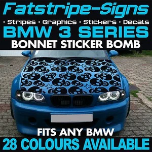 passend für BMW 3ER GRAFIK AUFKLEBER BOMBE MÜTZE AUFKLEBER STREIFEN E46 M3 - Bild 1 von 2