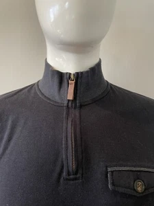 Ted Baker London Pullover Sweater Men's Blue High Neck Quarter Zip Size 5 A113* - Picture 1 of 9