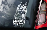 German Shepherd - Car Window Sticker - Alsatian Dog on Board Sign GSD Decal -V03