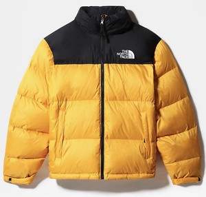 gold north face jacket