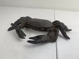 Steel Crab Statue Heavy Steel Ornament Figure 9x6 Inches - Picture 1 of 5
