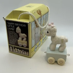 Precious Moments Birthday Train 1 Year Old Happy Birthday Little Lamb 1985 Vtg - Foto 1 di 4