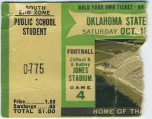 TEXAS TECH vs. OKLAHOMA STATE 1965 Ticket Stub Donny Anderson OSU - Picture 1 of 1