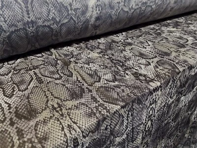 Tela de jersey de gasa, por metro - estampado de piel de serpiente - azul gris Foto 1 de 4