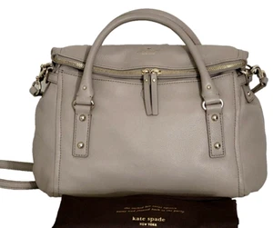 🌞KATE SPADE NY LESLIE COBBLE HILL LEATHER OYSTER TAN SATCHEL CROSSBODY BAG🌺NWT - Picture 1 of 15