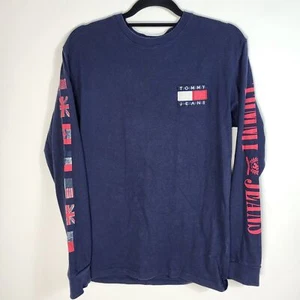 Vintage 90er Tommy Hilfiger Tommy Jeans Langarm T-Shirt Herren Gr. Small - Bild 1 von 10
