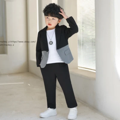 Nuevo Blazer Escolar Informal Un Botón Traje Chaqueta Niños Niños Abrigos Deportivos Foto 1 de 4