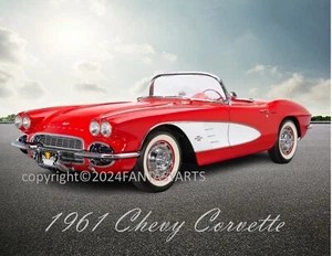 Chevy Corvette 1961 Muscle Car impresión fotográfica brillante premium 8" x 10" - Imagen 1 de 1