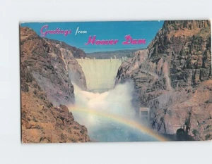 Postcard Greetings From Hoover Dam & Rainbow USA - Picture 1 of 2
