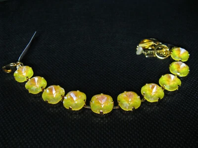 MARIANA браслет SWAROVSKI кристаллы лимон теннис желтое золото PL подарок  - Изображение 1 из 4